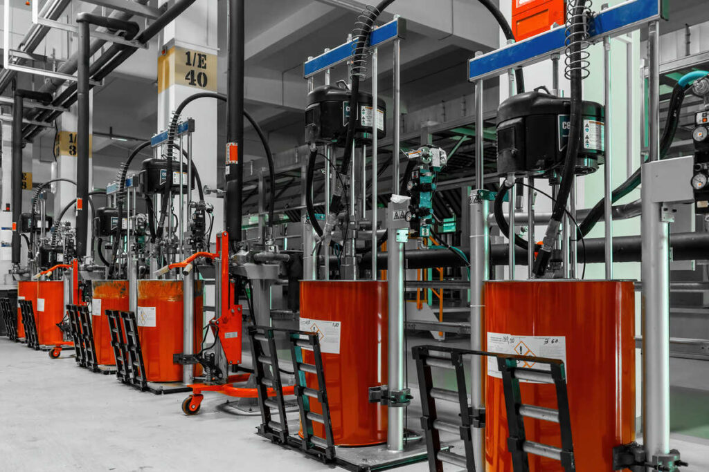 plant-workshop-with-pumps-for-painting-cars-and-a-2023-11-27-04-56-00-utc